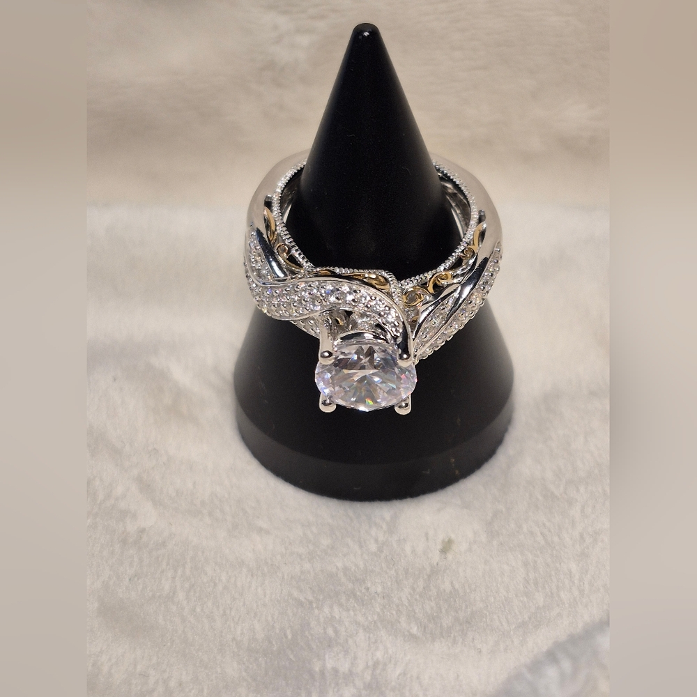 Sterling Silver 925 Sim Diamonds Statement, Wedding, Engagement Ring